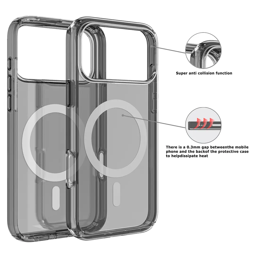 iPhone 17 Pro Max Fleck Case MagSafe Clear Black